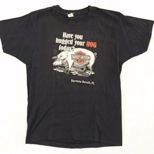 VINTAGE 1982 HARLEY DAVIDSON HOG TEE SHIRT L